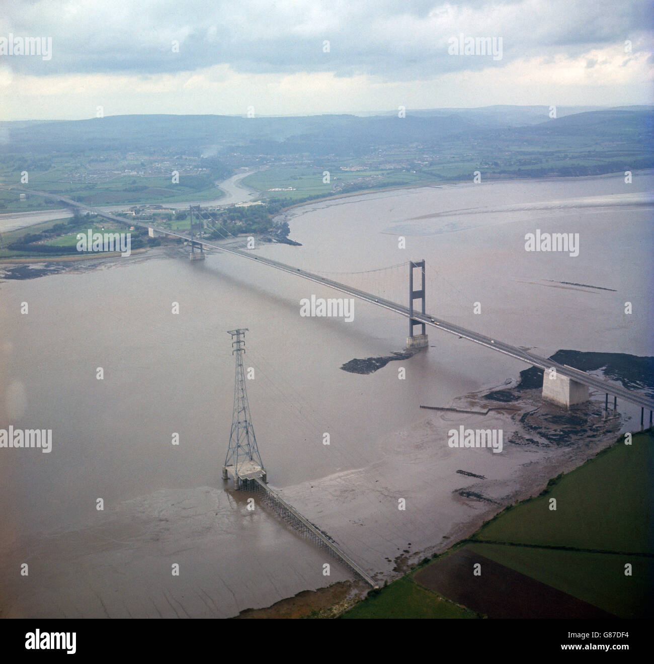 Transport - Severn Bridge - Fluss Severn Stockfoto