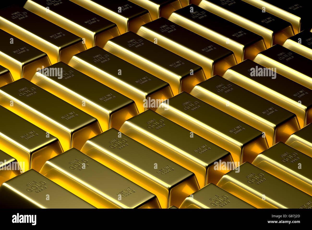 Hintergrund des luxuriösen und kostbaren gold Barren. Stockfoto