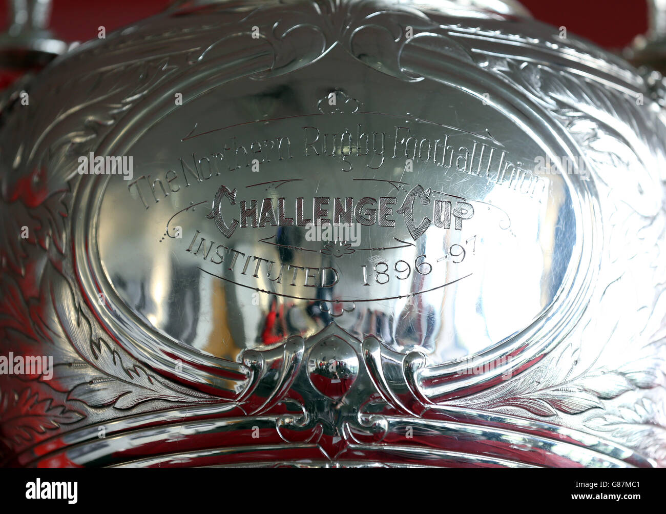 Ein allgemeiner Überblick über den Rugby League Challenge Cup während der gemeinsamen Pressekonferenz vor dem Challenge Cup Finale auf der Doncaster Racecourse. Stockfoto