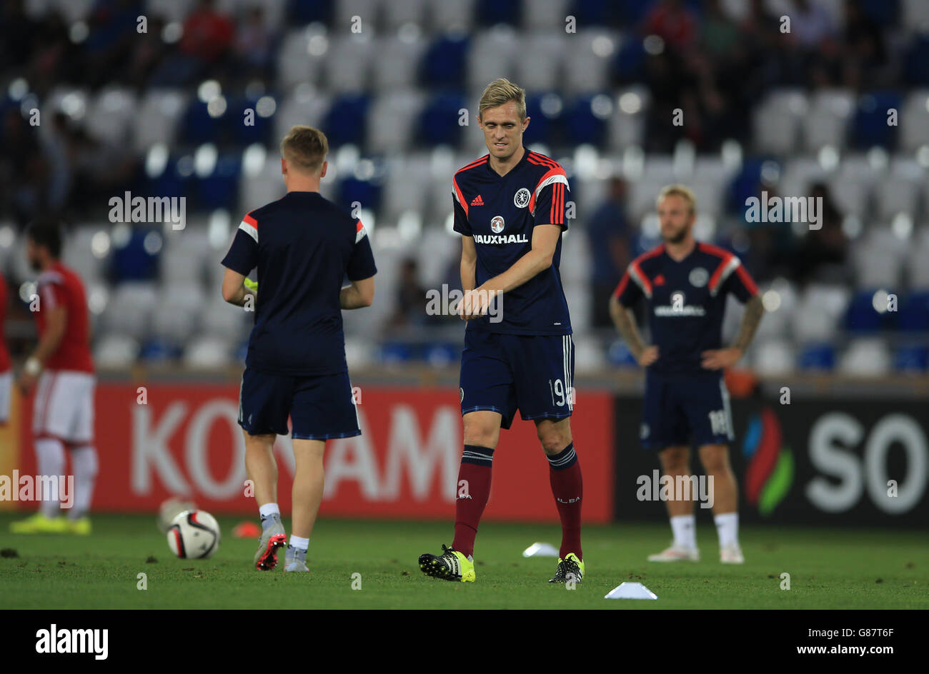 Darren Fletcher aus Schottland beim Aufwärmen vor dem UEFA-EM-Qualifikationsspiel in der Boris Paichadze Dinamo Arena, Tiflis. Bilddatum: Freitag, 4. September 2015. Siehe PA Geschichte FUSSBALL Georgien. Das Foto sollte lauten: Nick Potts/PA Wire. Stockfoto