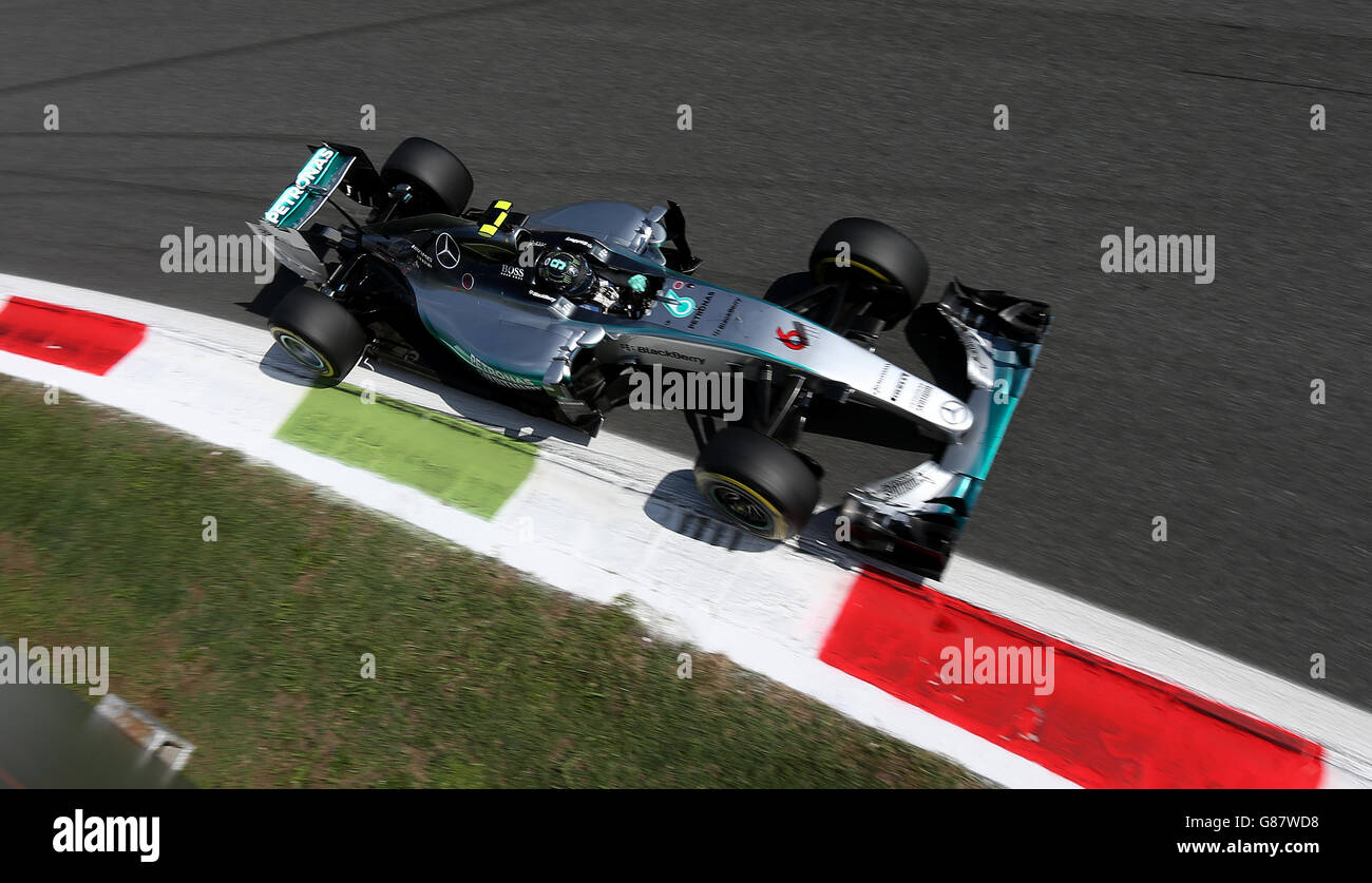 Mercedes' Nico Rosberg am Qualifying-Tag für den Großen Preis von Italien 2015 in Monza, Italien. Stockfoto