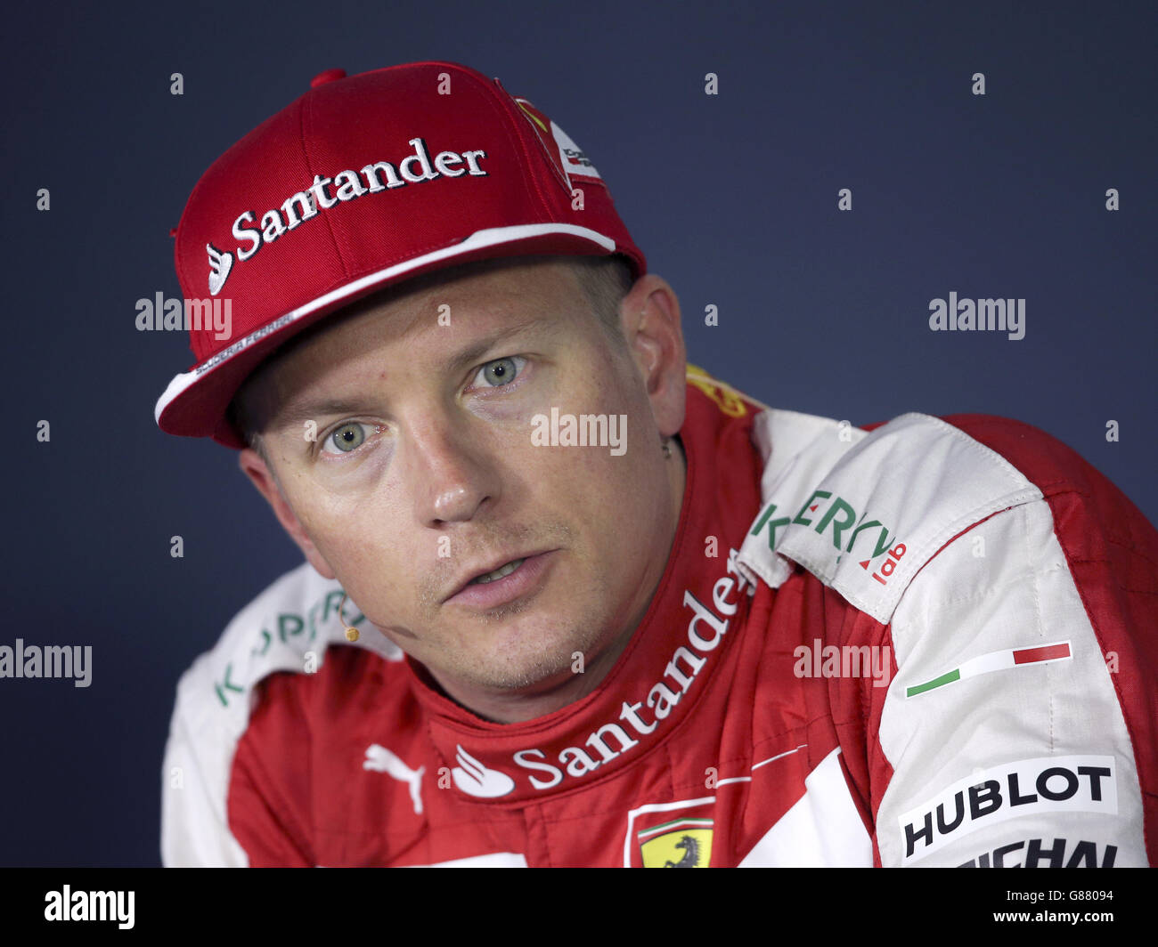 Kimi Räikkönen von Ferrari am Qualifikationstag für den Großen Preis von Italien 2015 in Monza, Italien. Stockfoto