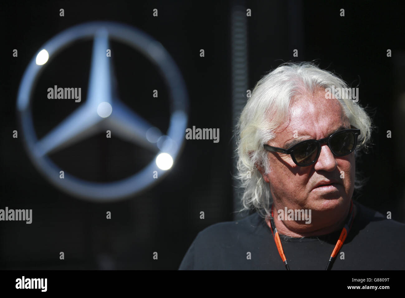 Flavio Briatore beim Großen Preis von Italien 2015 in Monza, Italien. DRÜCKEN SIE VERBANDSFOTO. Bilddatum: Sonntag, 6. September 2015. Siehe PA Story AUTO Italienisch. Bildnachweis sollte lauten: David Davies/PA Wire. Stockfoto