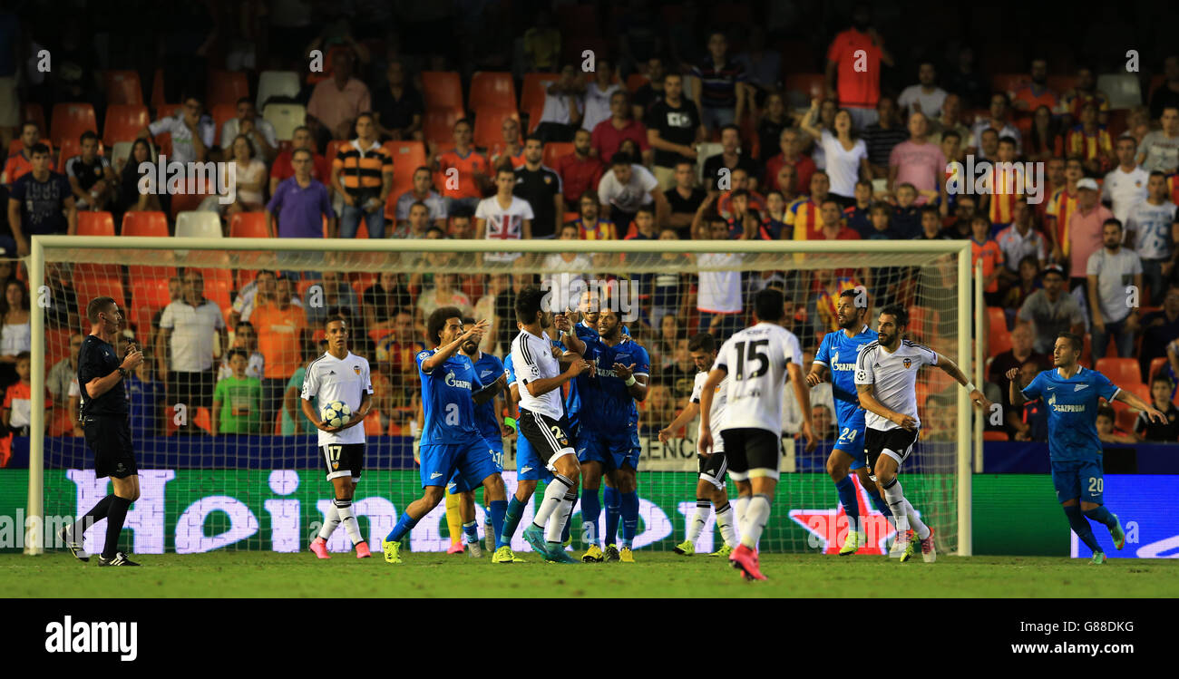 Fußball - UEFA Champions League - Gruppe H - Valencia V Zenit St.Petersburg - Estadi de Mestalla Stockfoto