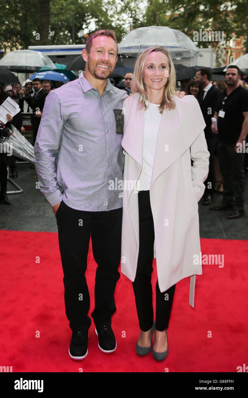 Jonny Wilkinson und seine Frau Shelley Jenkins bei der Weltpremiere von