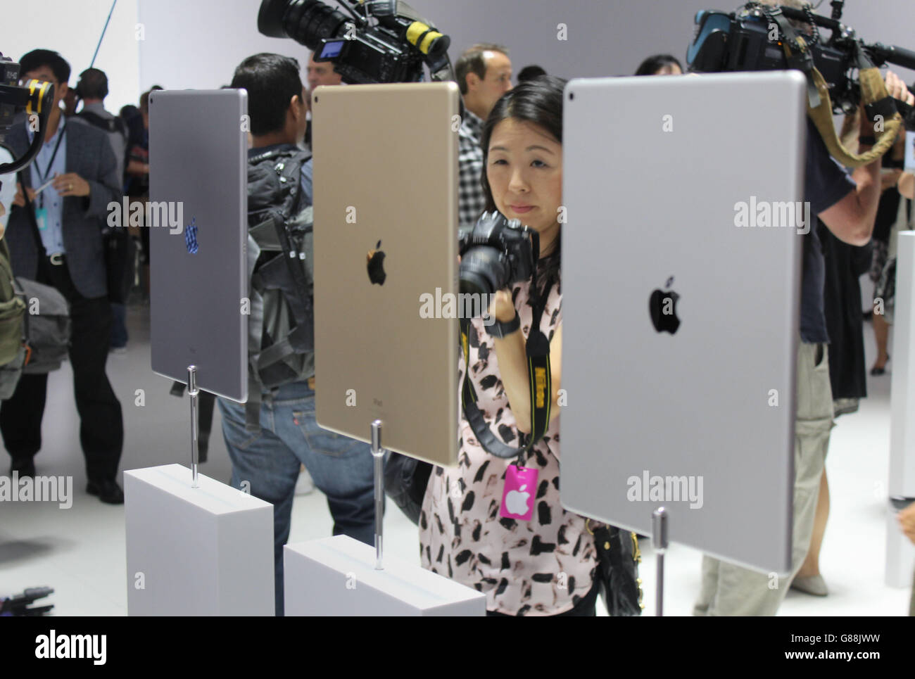 Das neue Apple iPad Pro, das bei einer Live-Show in San Francisco vorgestellt wurde. Stockfoto