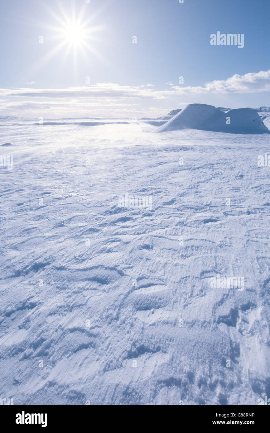 Gefrorene Winterlandschaft, Island Stockfoto