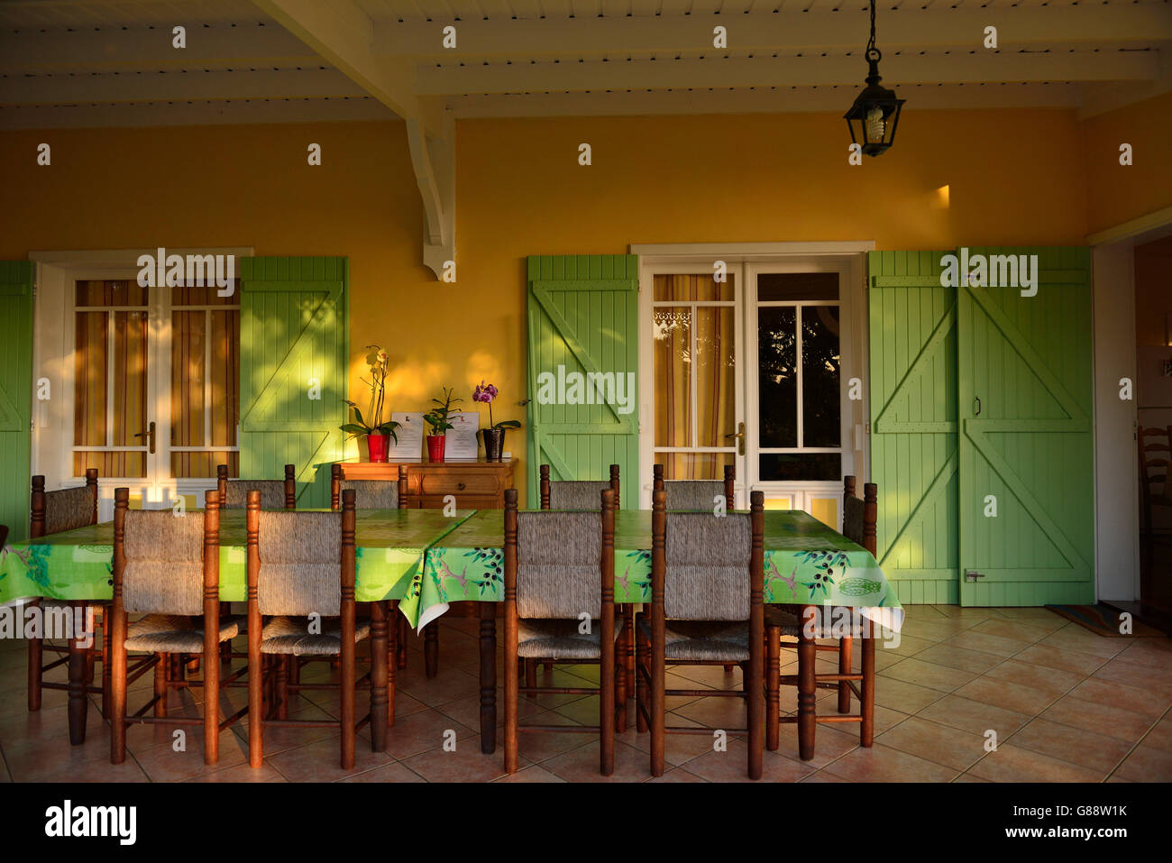 Bett und Frühstück Cour de Mont Vert, Mont Vert le Bas, La Reunion, Frankreich Stockfoto