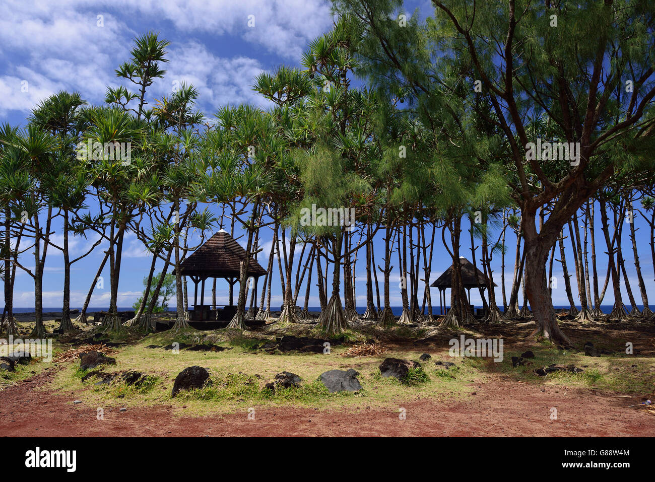 Picknick-Platz am Point De La Table, La Reunion, Frankreich Stockfoto