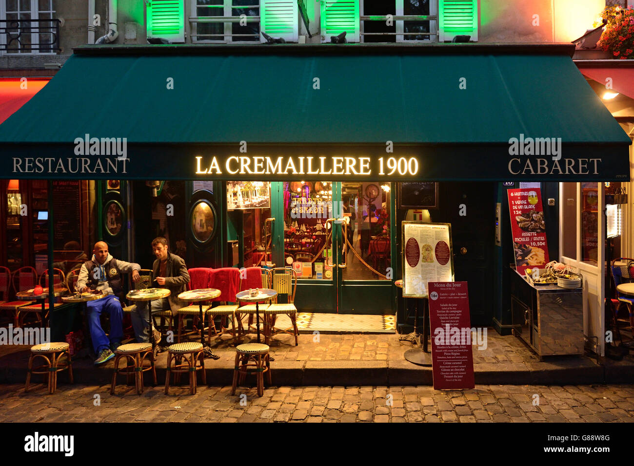 Restaurant La Cremaillere 1900, Montmartre, Paris, Frankreich Stockfoto