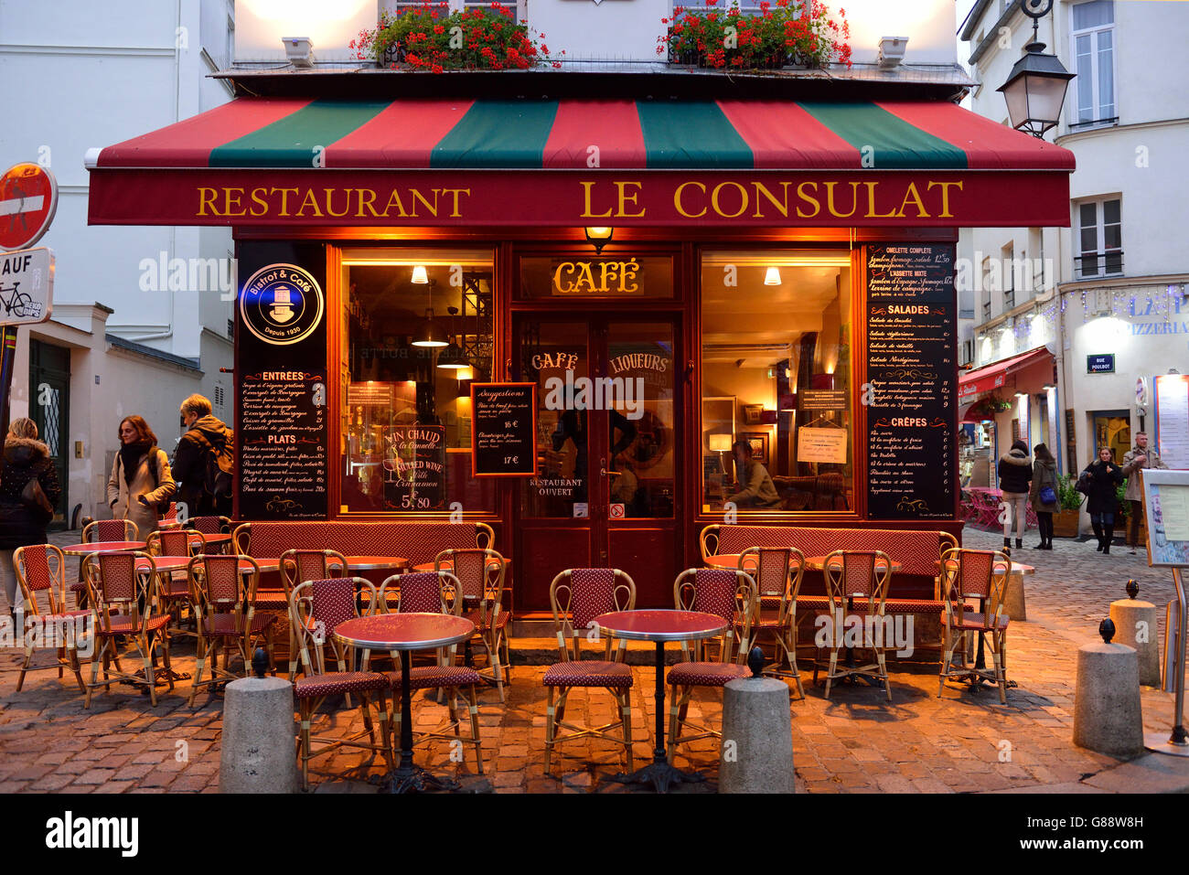 Restaurant Le Consulat, Montmartre, Paris, Frankreich Stockfoto