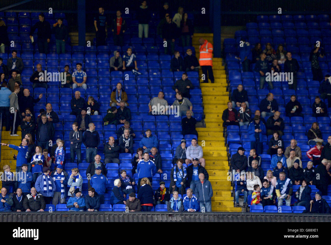 Fußball - Sky Bet Championship - Ipswich Town / Birmingham City - Portman Road. Birmingham City Fans auf den Tribünen Stockfoto