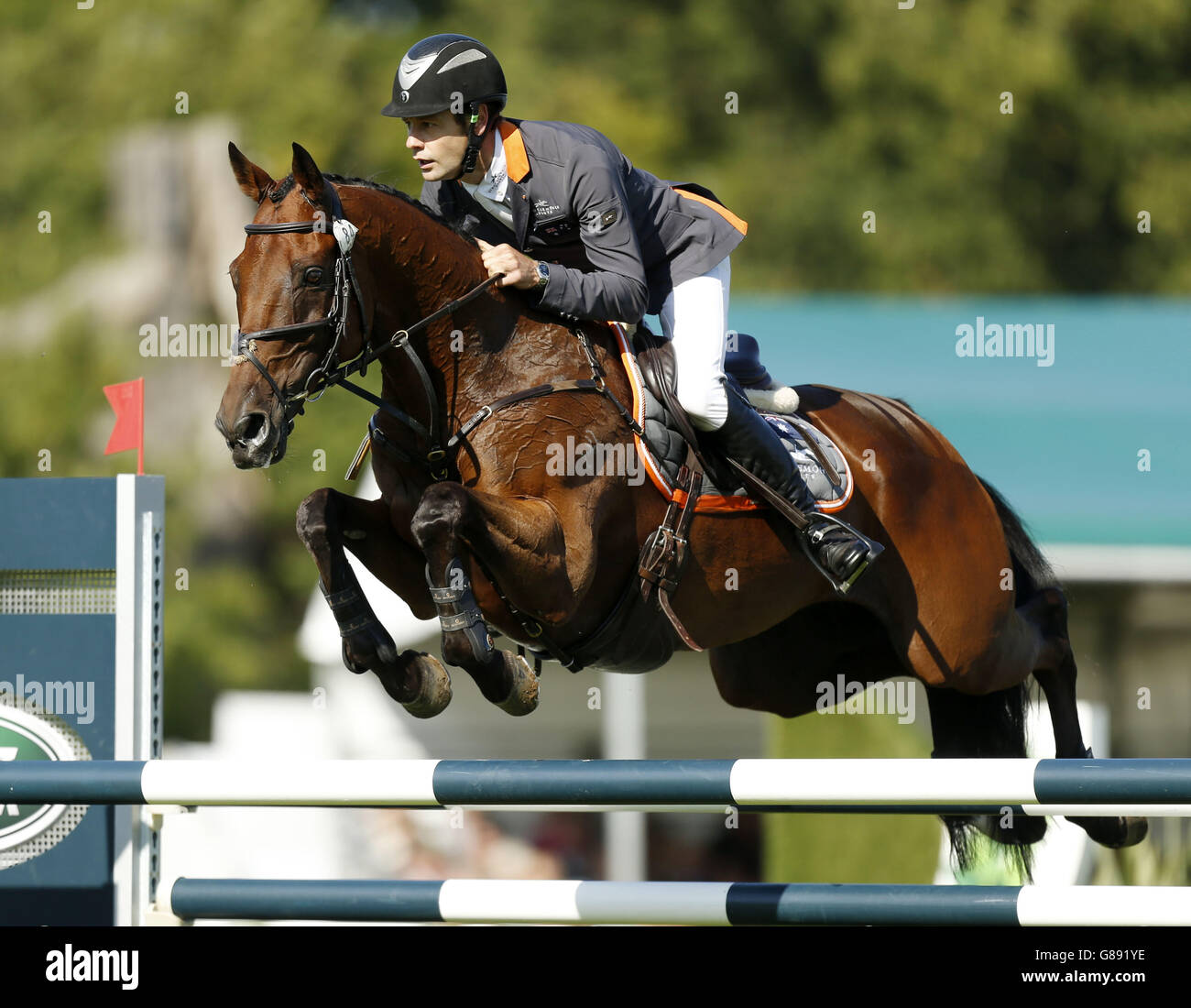 Reiten - 2015 Land Rover Burghley Horse Trials - Tag Vier - Burghley House. Christopher Burton fährt TS Jamaimo am vierten Tag der 2015 Land Rover Burghley Horse Testfahrten in Burghley Hourse, Burghley. Stockfoto