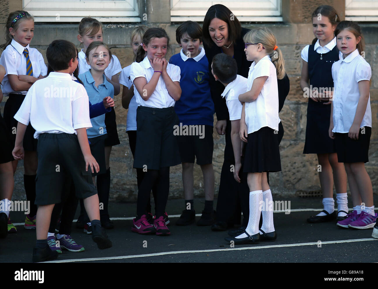 Kezia Dugdale Besuch zu St Ninians Grundschule Stockfoto