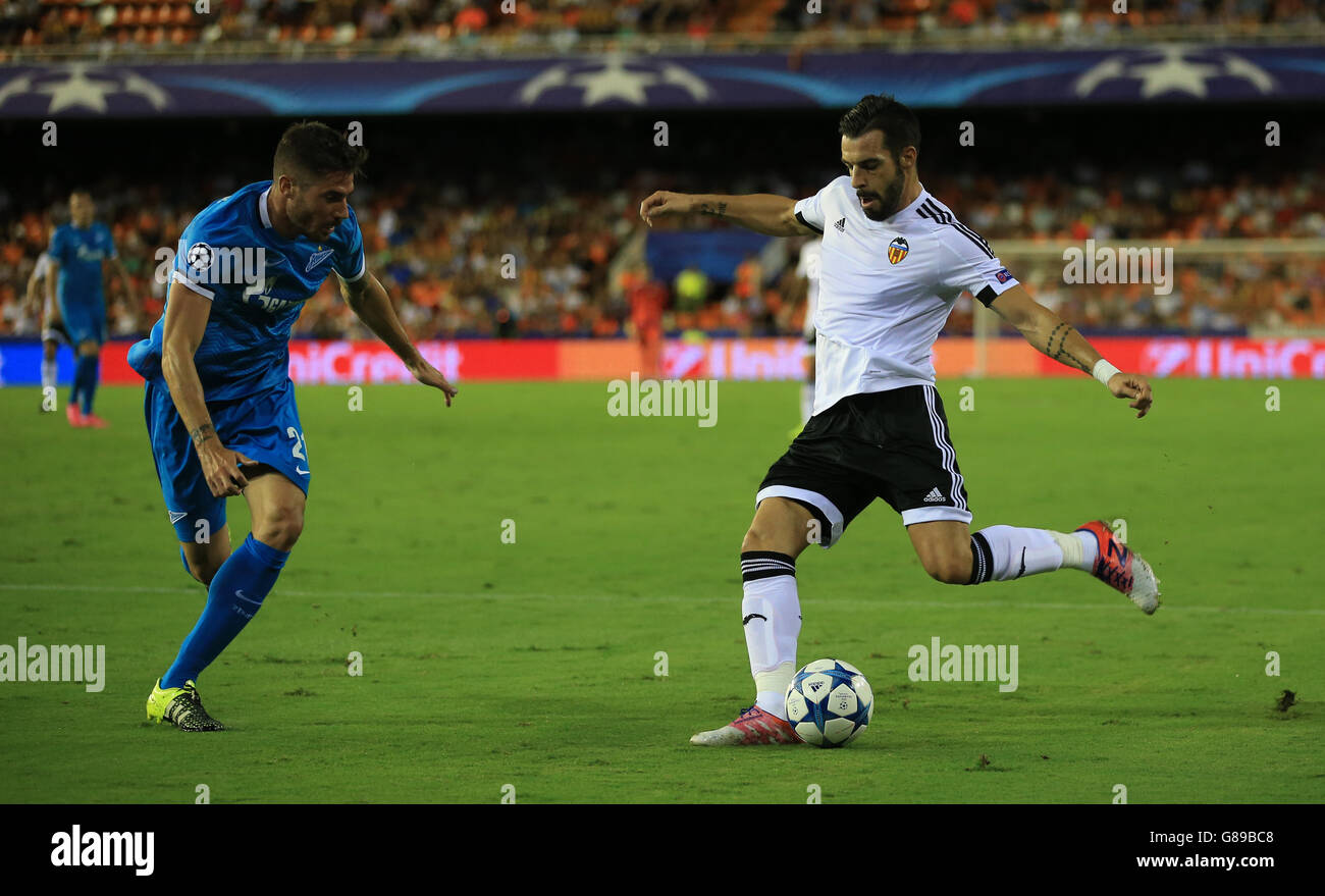 Fußball - UEFA Champions League - Gruppe H - Valencia gegen Zenit Saint Petersburg - Estadio de Mestalla. Lvaro Negredo Stockfoto