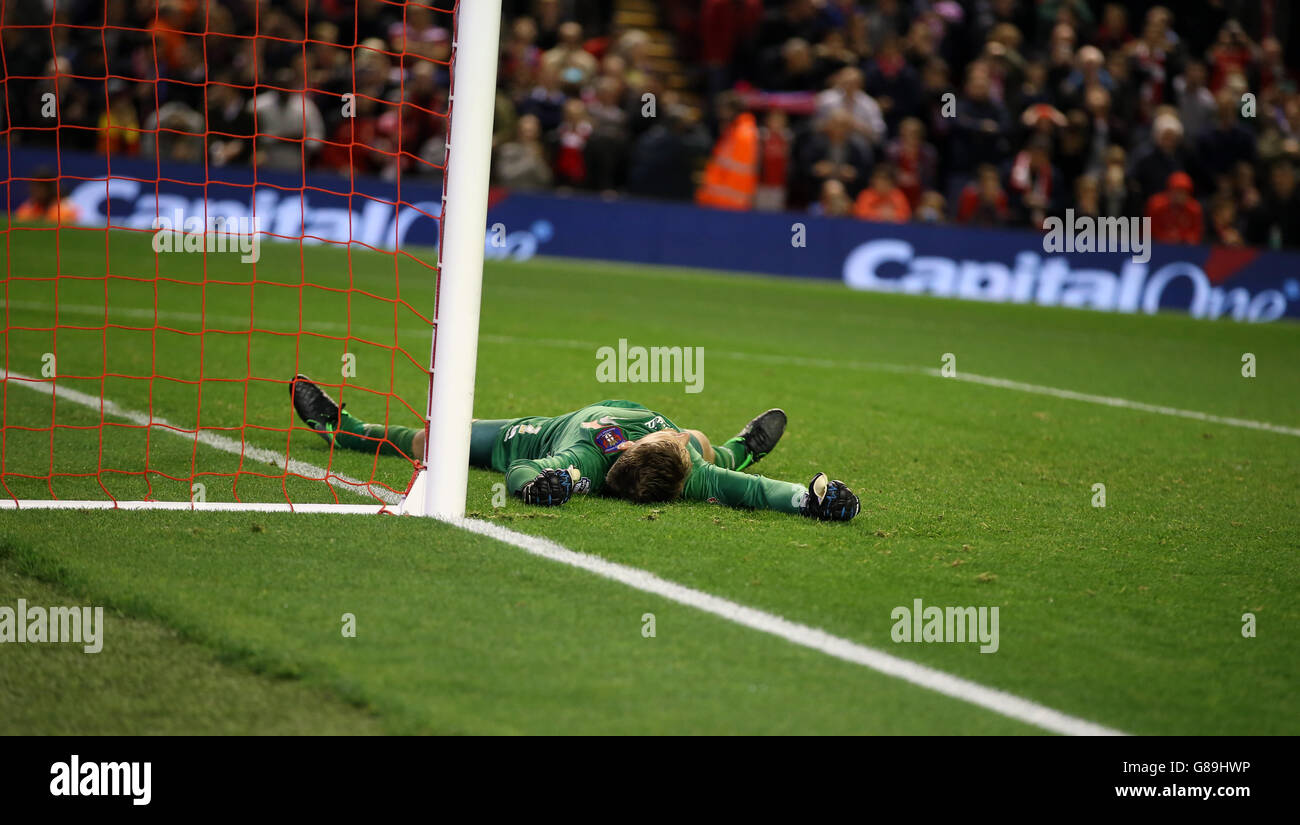 Fußball - Capital One Cup - 3. Runde - Liverpool V Carlisle United V Anfield Road Stockfoto