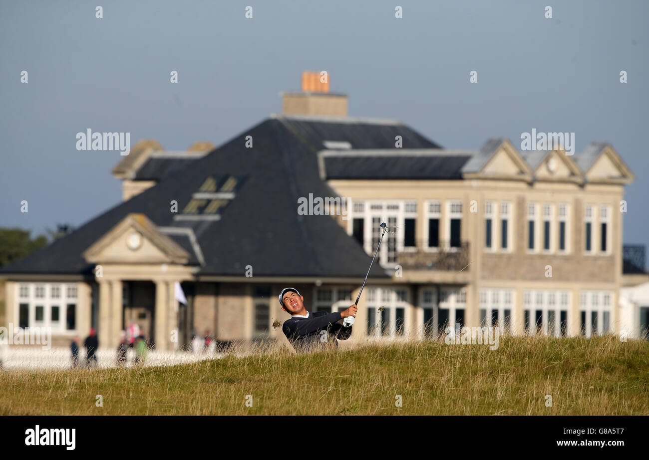 Byeong Hun und am zweiten Tag der Alfred Dunhill Links Championship in Kingsbarns, Fife. DRÜCKEN SIE VERBANDSFOTO. Bilddatum: Freitag, 2. Oktober 2015. Siehe PA Geschichte GOLF Dunhill. Bildnachweis sollte lauten: Andrew Milligan/PA Wire. EINSCHRÄNKUNGEN nur für redaktionelle Verwendung. Keine kommerzielle Nutzung. Keine falsche kommerzielle Vereinigung. Keine Videoemulation. Keine Bildbearbeitung. Stockfoto
