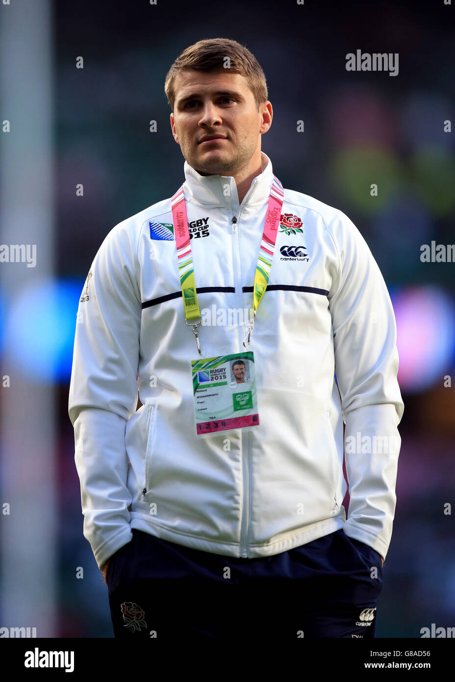 Rugby Union - Rugby-Weltmeisterschaft 2015 - Pool A - Fidschi gegen England - Twickenham Stadium. Englands Richard Wigglesworth Stockfoto