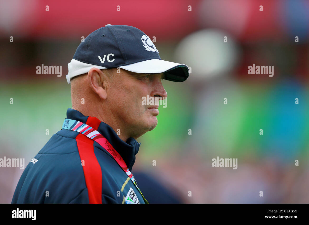 Schottland-Cheftrainer Vern Cotter vor dem Rugby-Weltcup-Spiel im Kingsholm Stadium, Gloucester. Bilddatum: Mittwoch, 23. September 2015. Siehe PA Story RUGBYU Schottland. Bildnachweis sollte lauten: David Davies/PA Wire. Nur für Standbilder. Die Verwendung impliziert die Annahme von Abschnitt 6 der RWC 2015-Geschäftsbedingungen um:http://bit.ly/1MPElTL Rufen Sie +44 (0)1158 447447 an, um weitere Informationen zu erhalten. Stockfoto