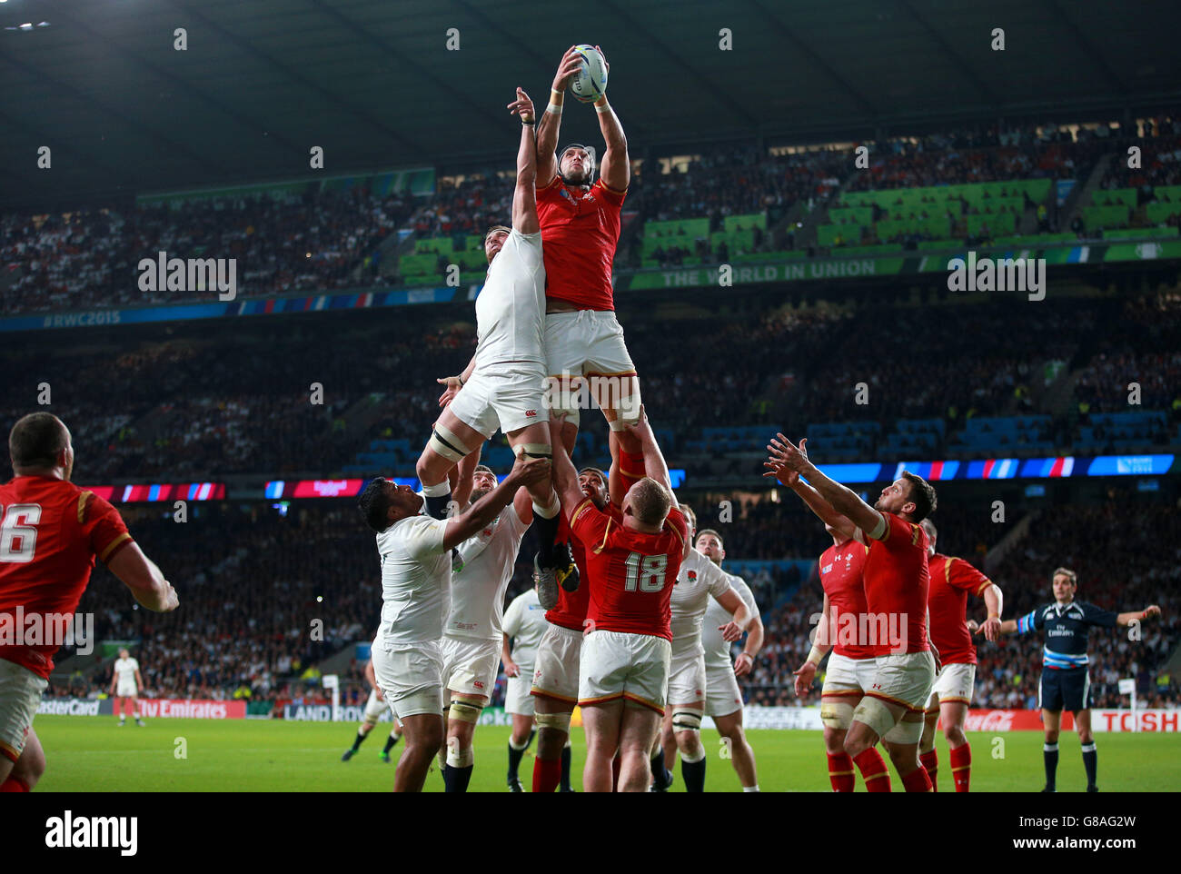 Rugby-Union - Rugby-Weltmeisterschaft 2015 - Pool A - England V Wales - Twickenham Stadium Stockfoto