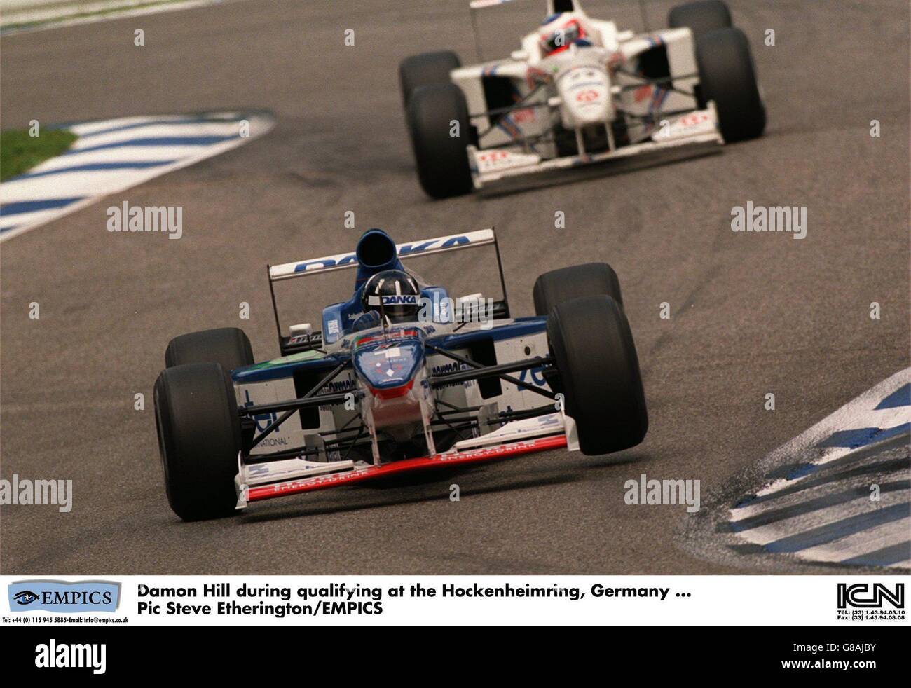 Autorennen ... Großer Preis Von Deutschland. Damon Hill während des Qualifyings auf dem Hockenheimring Stockfoto