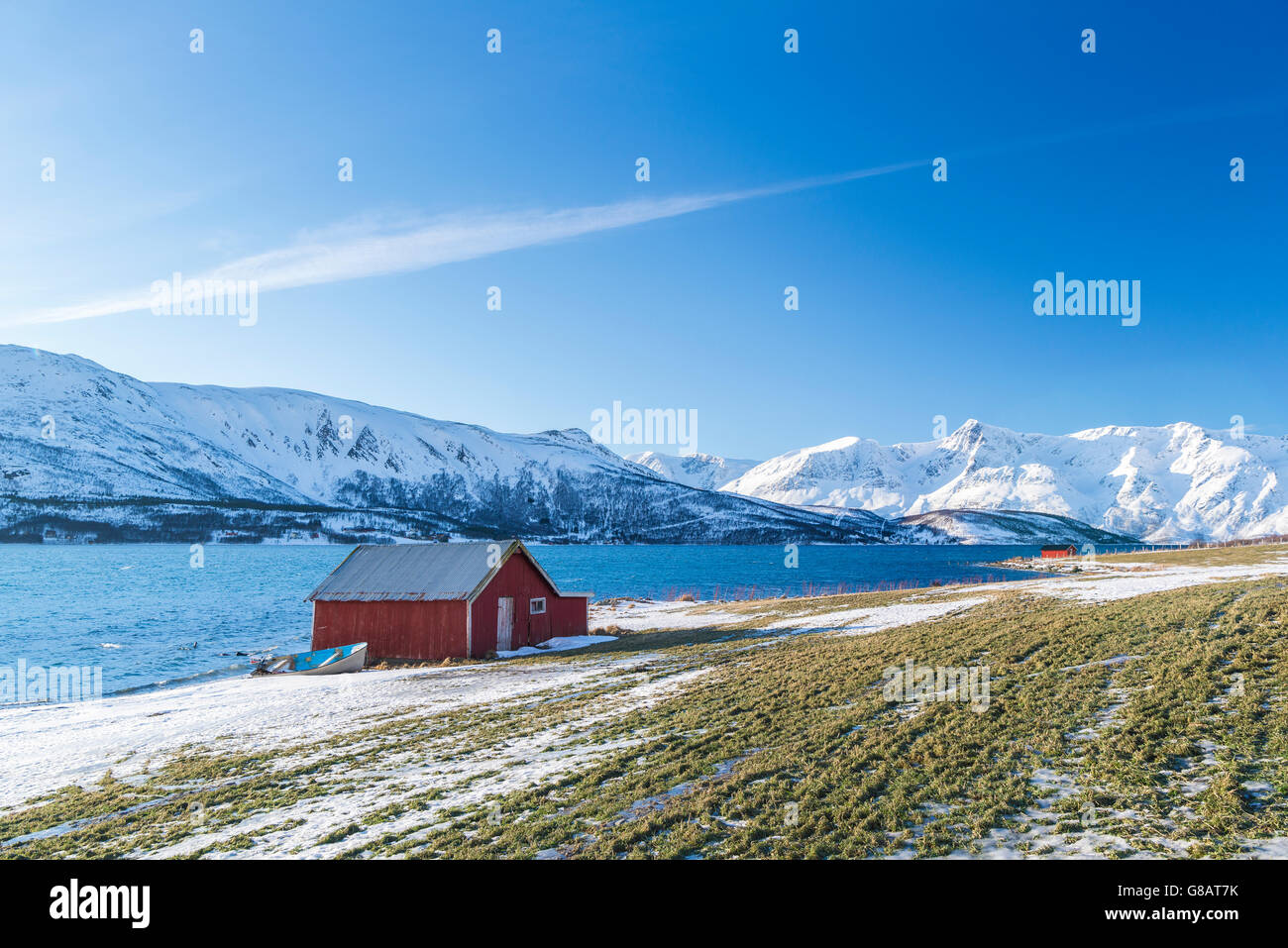 Die Halbinsel Lyngen mit Lyngen Alps, Nord-Norwegen Stockfoto