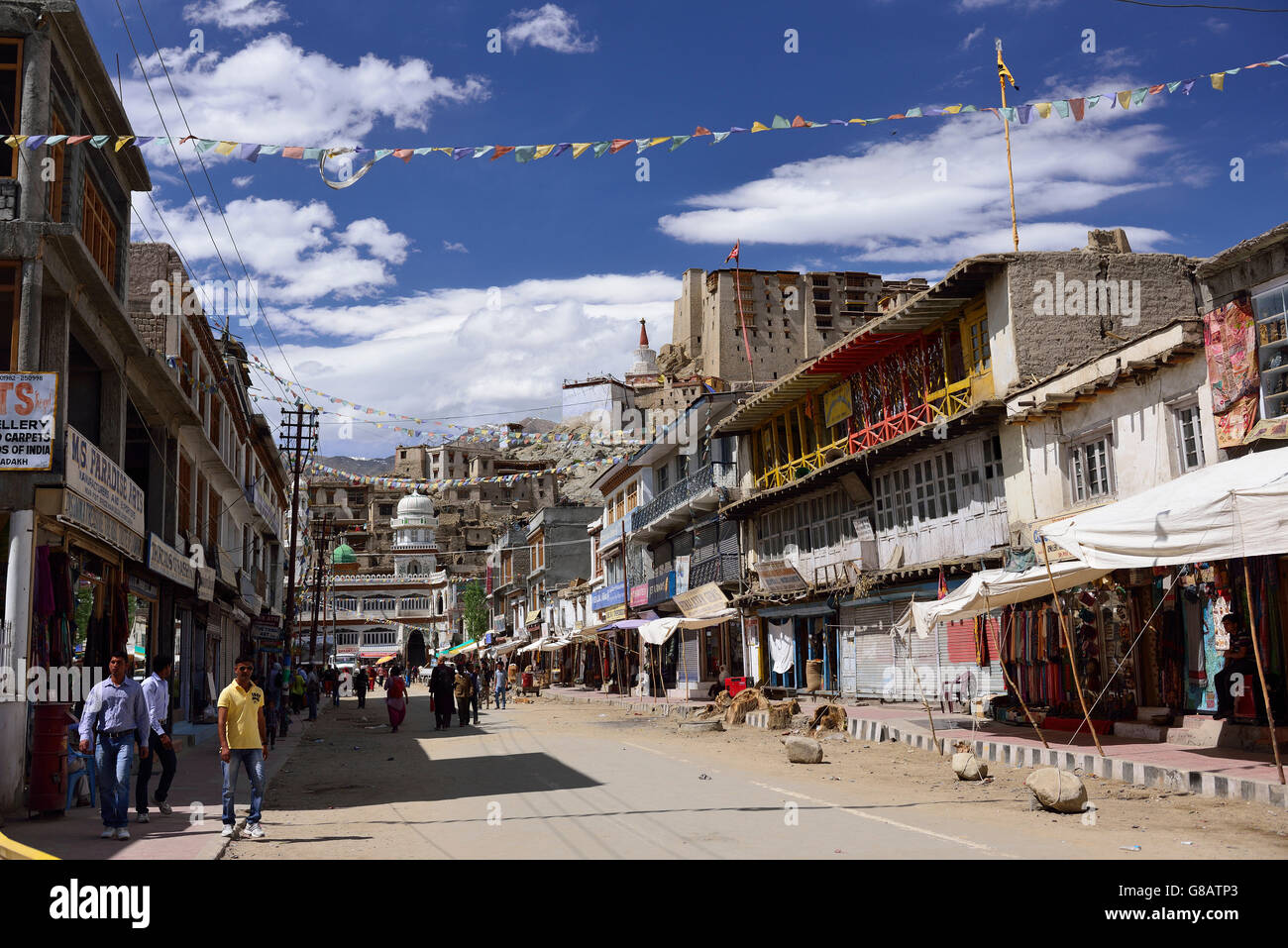 Main Bazaar, Leh, Ladakh, Jammu und Kaschmir, Indien Stockfoto