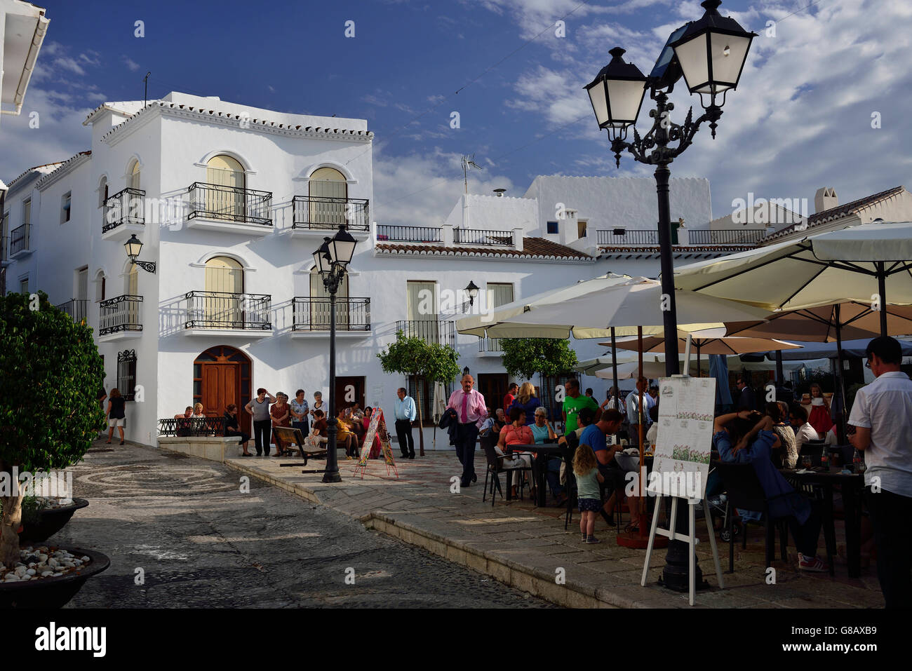 Weddingguests, Frigiliana, Andalusien, Spanien Stockfoto