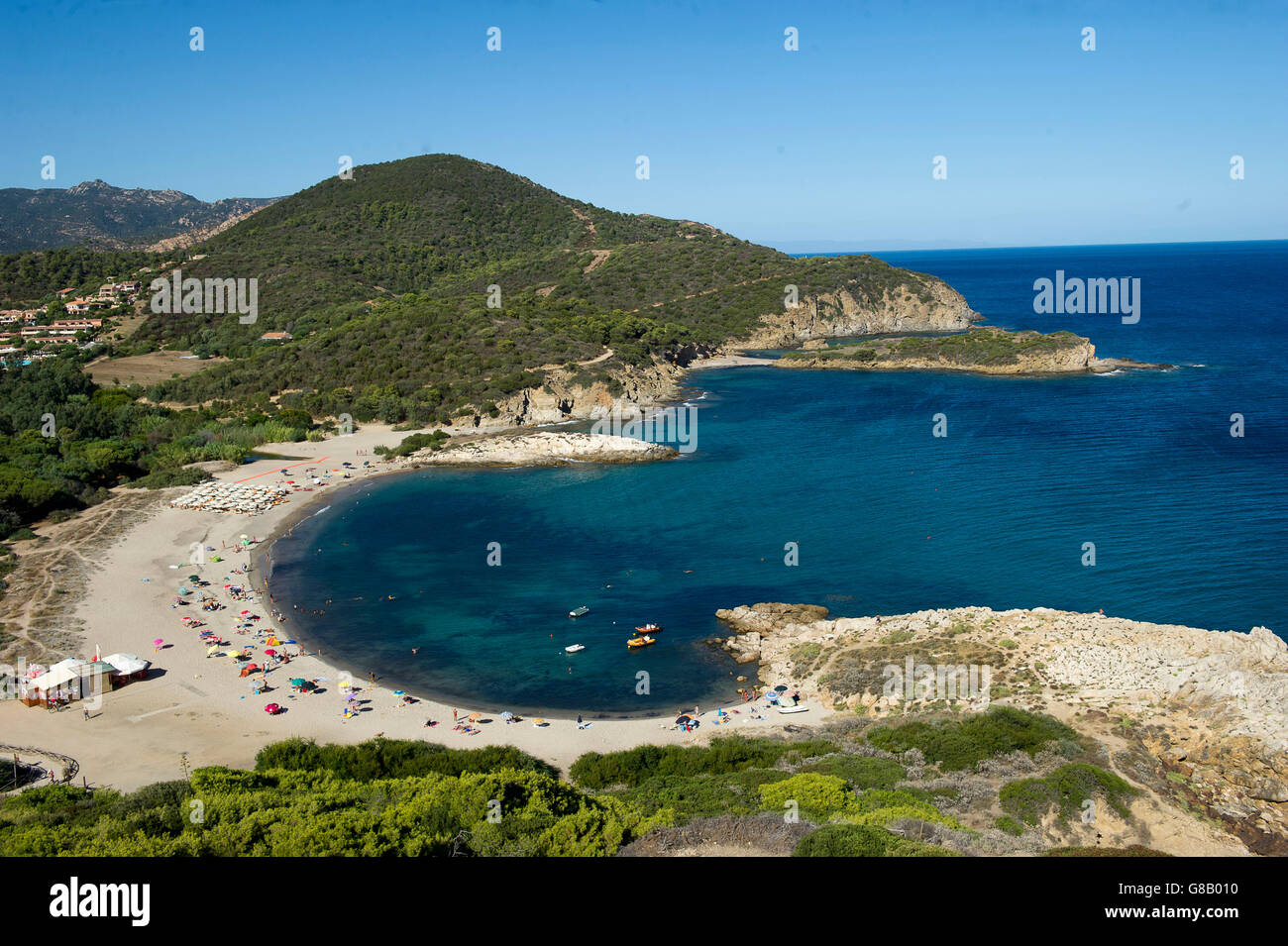 Europa, Italien, Sardinien, Domus de Maria, Su Portu Strand Stockfoto