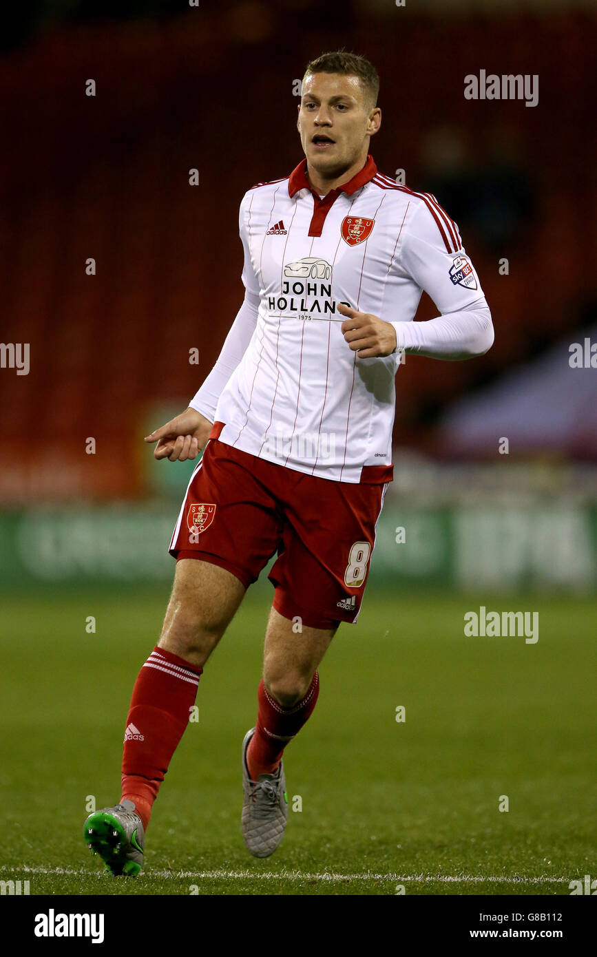 Fußball - Johnstone's Paint Trophy - nördliche Sektion - zweite Runde - Sheffield United / Notts County - Bramall Lane. Paul Coutts von Sheffield United Stockfoto