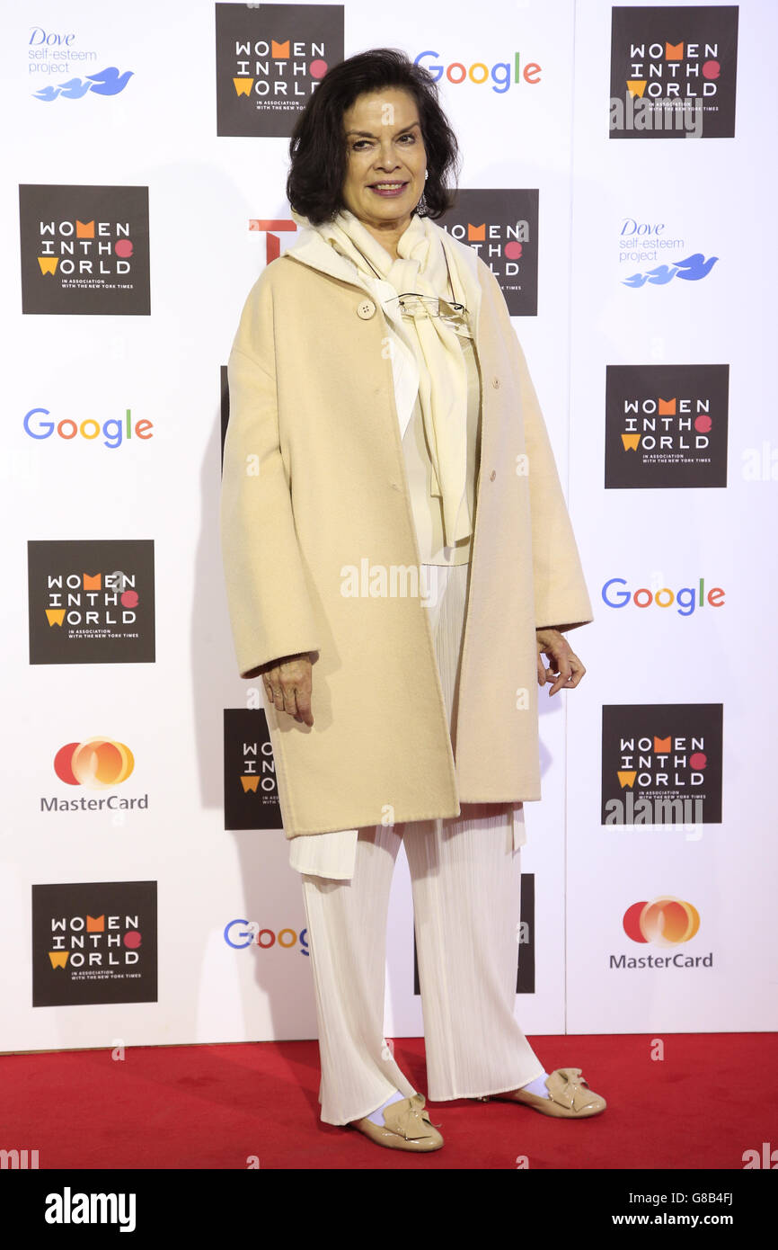 Women in the World Summit, London. Bianca Jagger beim Women in the World Summit in London. Stockfoto