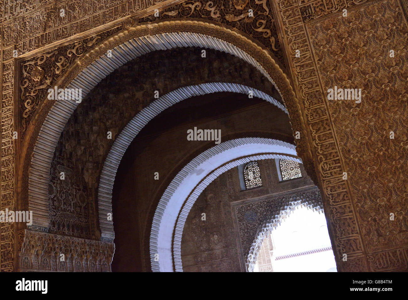 Salon de Embajadores, Nasridenpaläste, Alhambra, Granada, Andalusien, Spanien Stockfoto