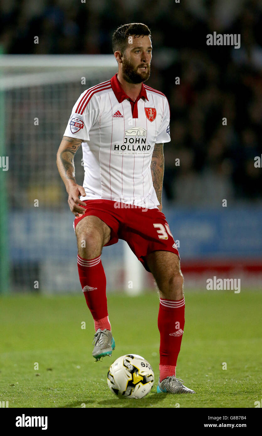 Fußball - Sky Bet League One - Burton Albion gegen Sheffield United - Pirelli Stadium. David Edgar von Sheffield United Stockfoto