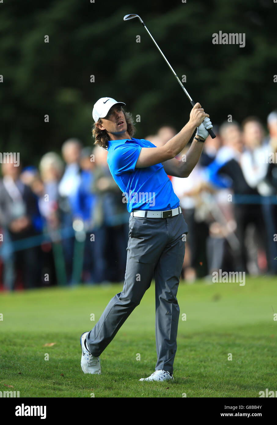 Golf - British Masters - Tag Zwei - Woburn Golf Club. Englands Tommy Fleetwood am zweiten Tag der British Masters im Woburn Golf Club, Little Brickhill. Stockfoto