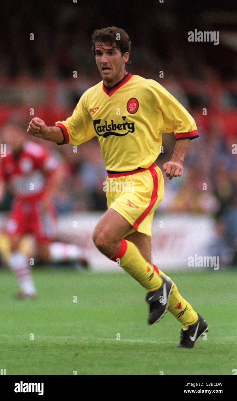 Fußballfreundlich - Crewe Alexandra gegen Liverpool. Karl Heinz Riedle, Liverpool Stockfoto