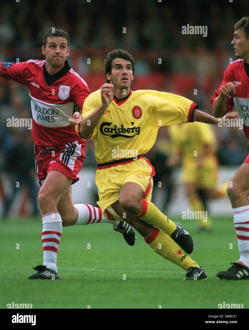 Fußballfreundlich - Crewe Alexandra gegen Liverpool. Karl Heinz Riedle, Liverpool Stockfoto