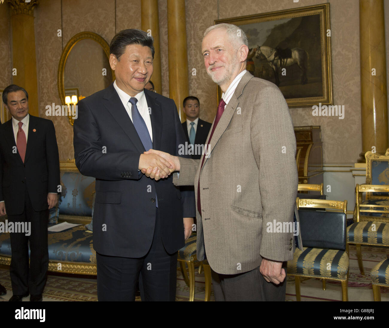 S Republik China, Herr Xi Jinping, am ersten Tag des Staatsbesuchs des Präsidenten im Vereinigten Königreich. Stockfoto