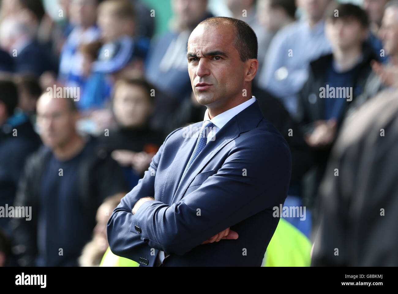 Fußball - Barclays Premier League - Everton gegen Liverpool - Goodison Park. Everton-Manager Roberto Martinez vor dem Spiel Stockfoto