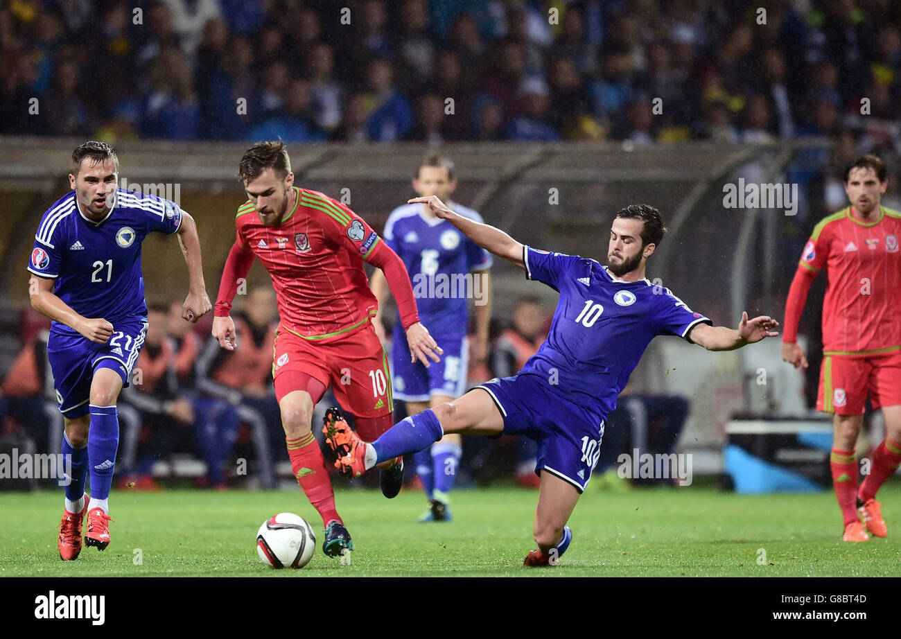 Fußball - UEFA European Championship Qualifikation - Gruppe B - Bosnien und Herzegowina V Wales - Stadion Bilino Polje Stockfoto