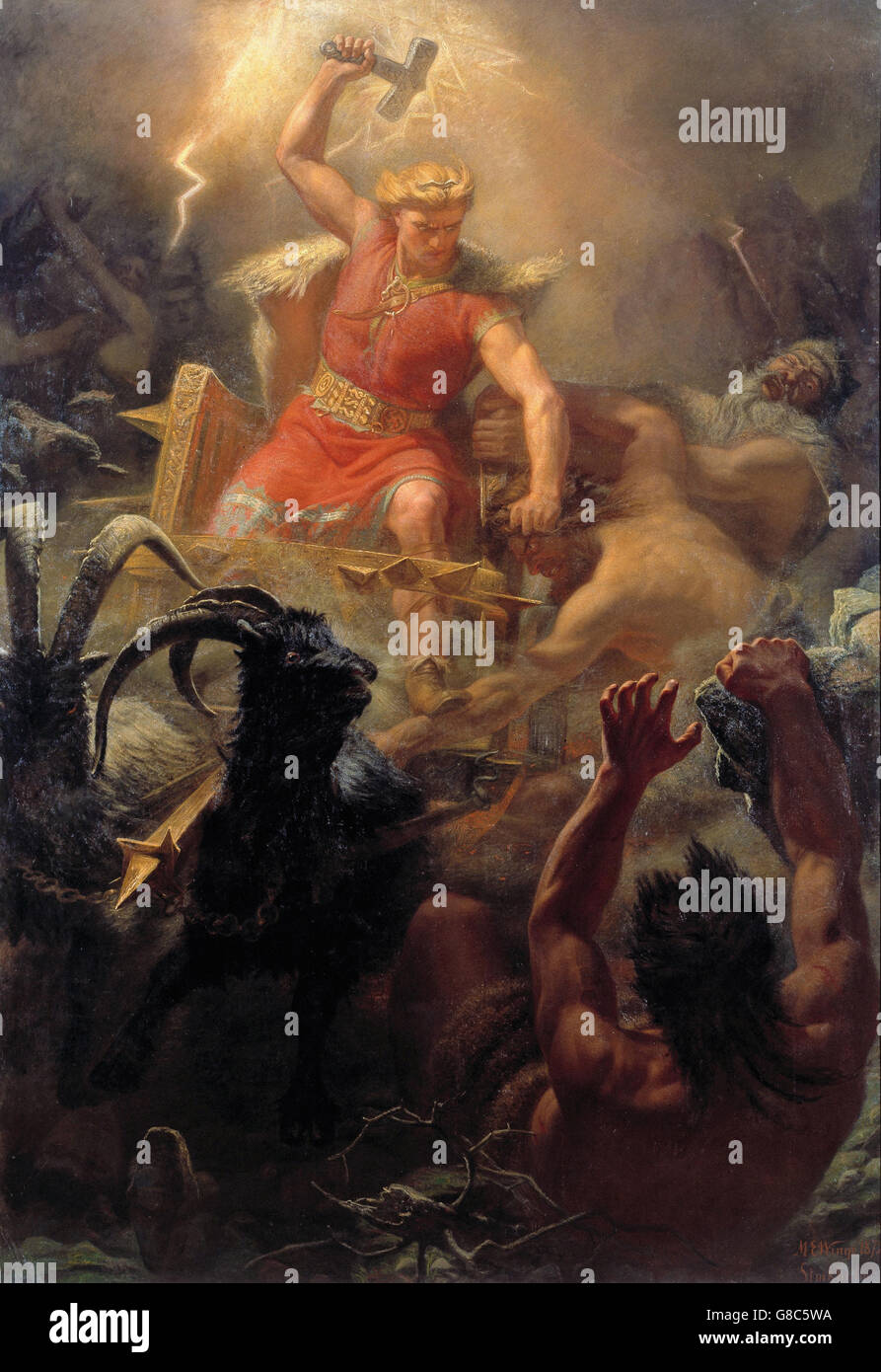 Mårten Eskil Winge - Tors Kampf mit den Giganten Stockfoto