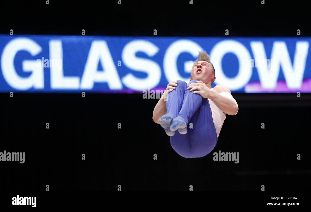 Turnen - Gymnastik-WM - üben Tag - Glasgow SSE Hydro Arena Stockfoto