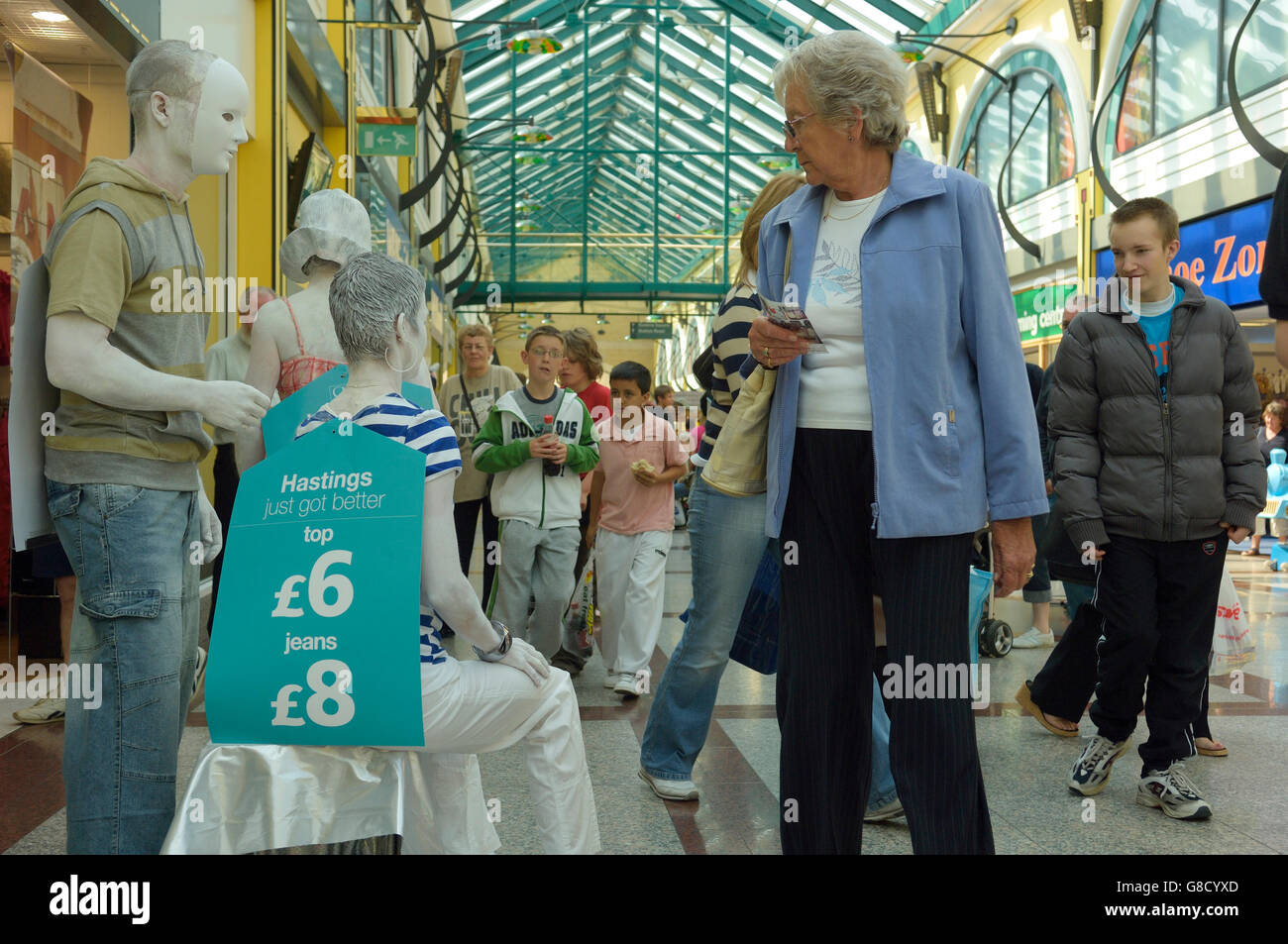 Promotional Straßentheater. Hastings, England. VEREINIGTES KÖNIGREICH. Europa Stockfoto