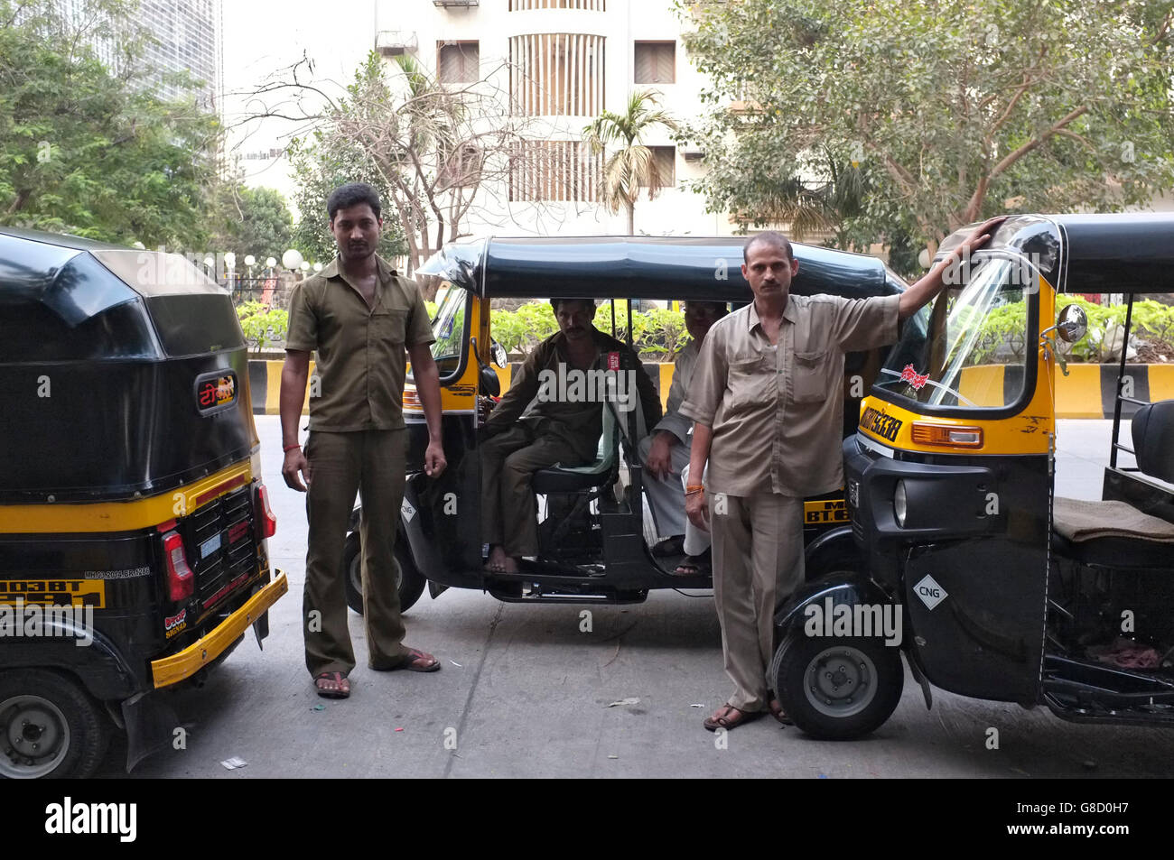 Auto-rikscha/Auto rickshaws in Mumbai, Maharashtra, Indien Stockfoto