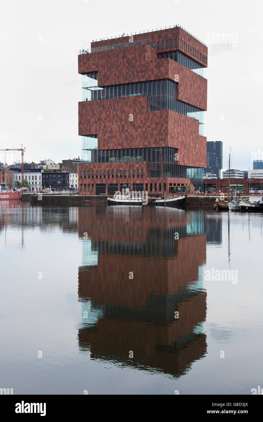 Museum Aan de Stroom in Antwerpen in Belgien Stockfoto