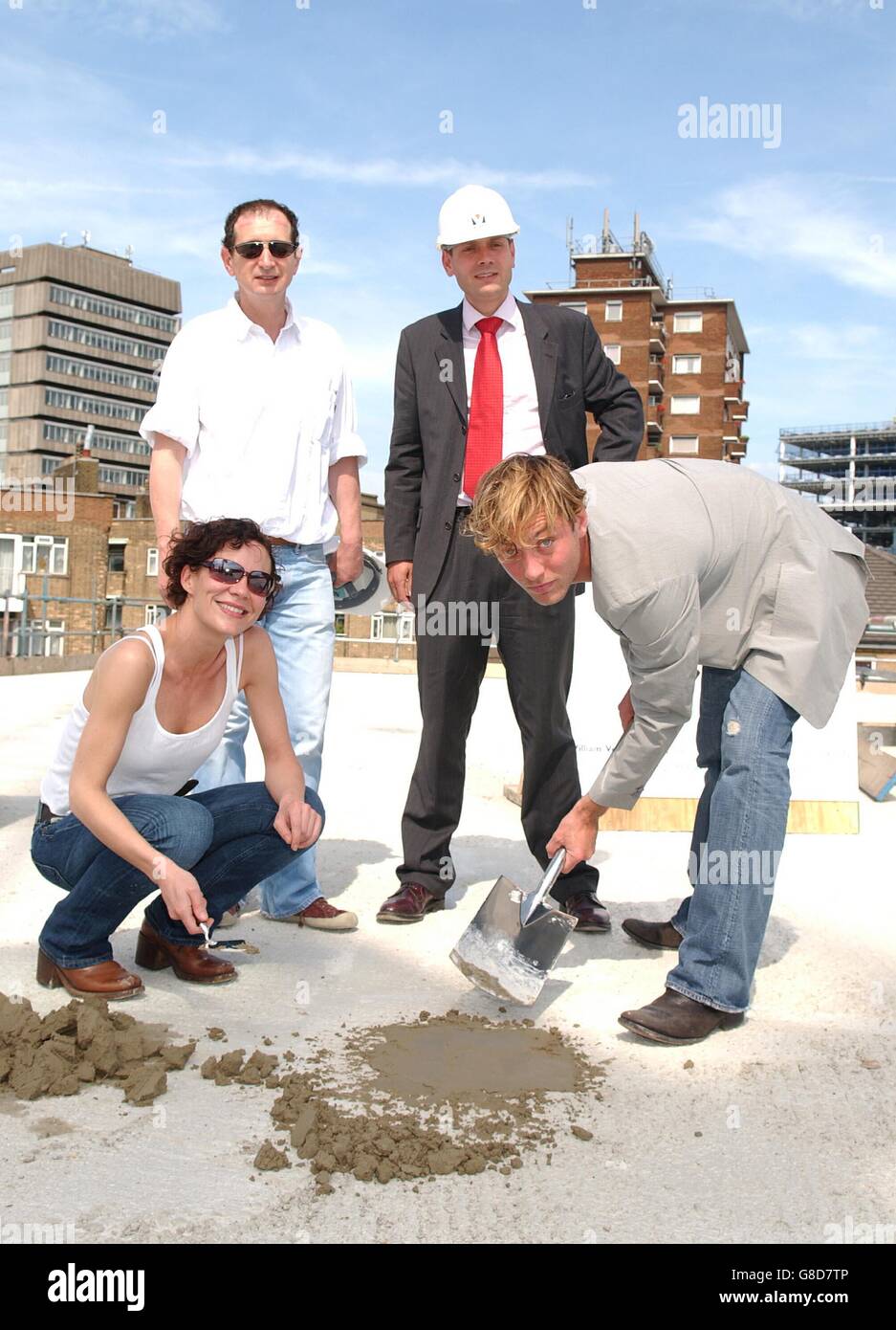 Celebrating the building reaching its full height during construction