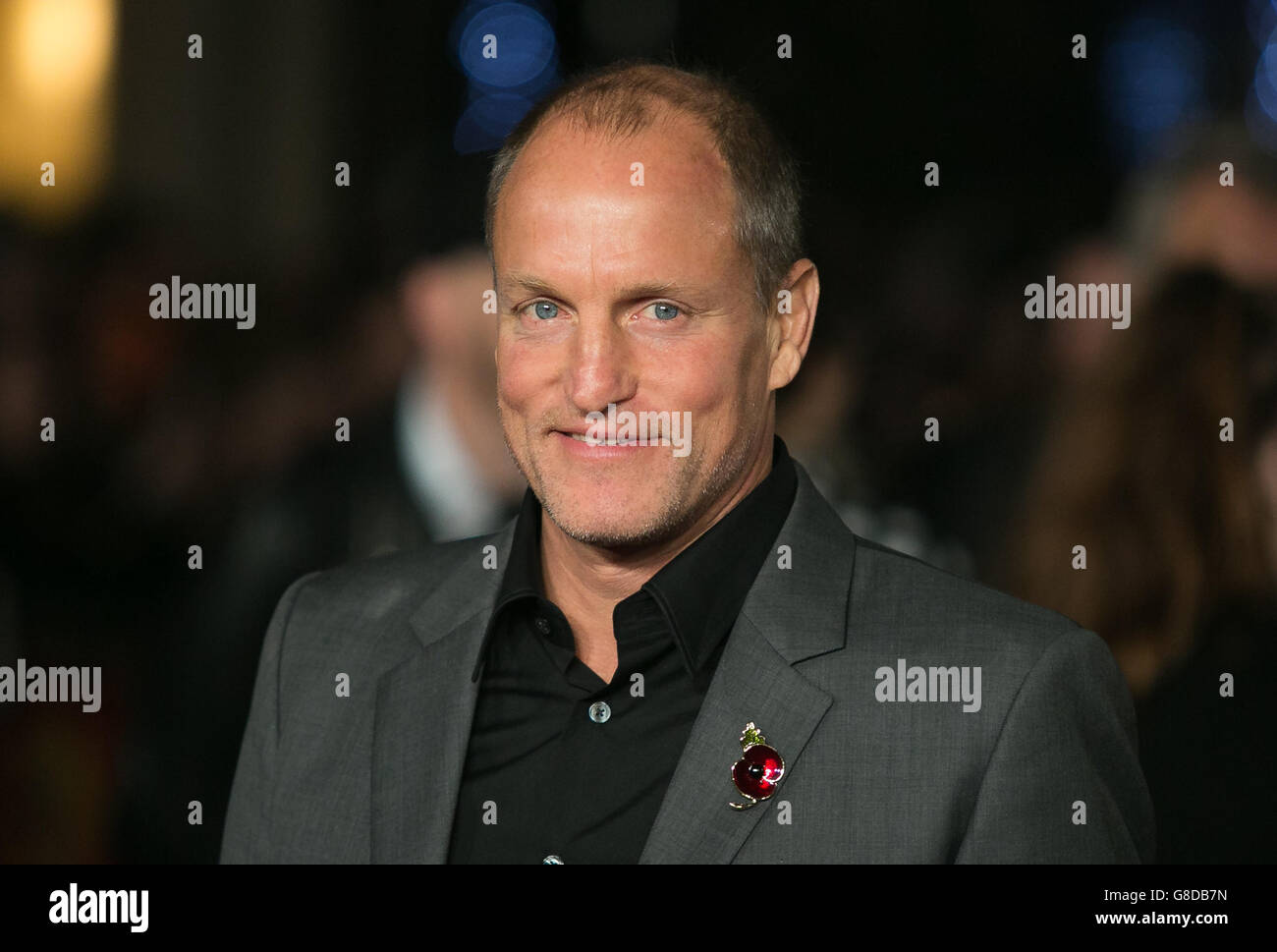 Woody Harrelson bei der UK Premiere der Hungerspiele: Mockingjay, Teil 2 im ODEON Leicester Square, London. Stockfoto