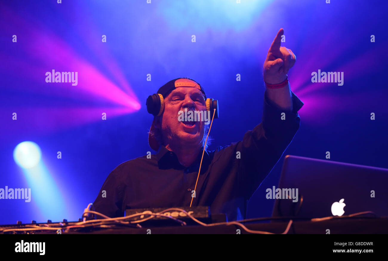 Produzent und DJ Giorgio Moroder am 2. Tag des Metropolis Festivals im RDS in Dublin. Stockfoto