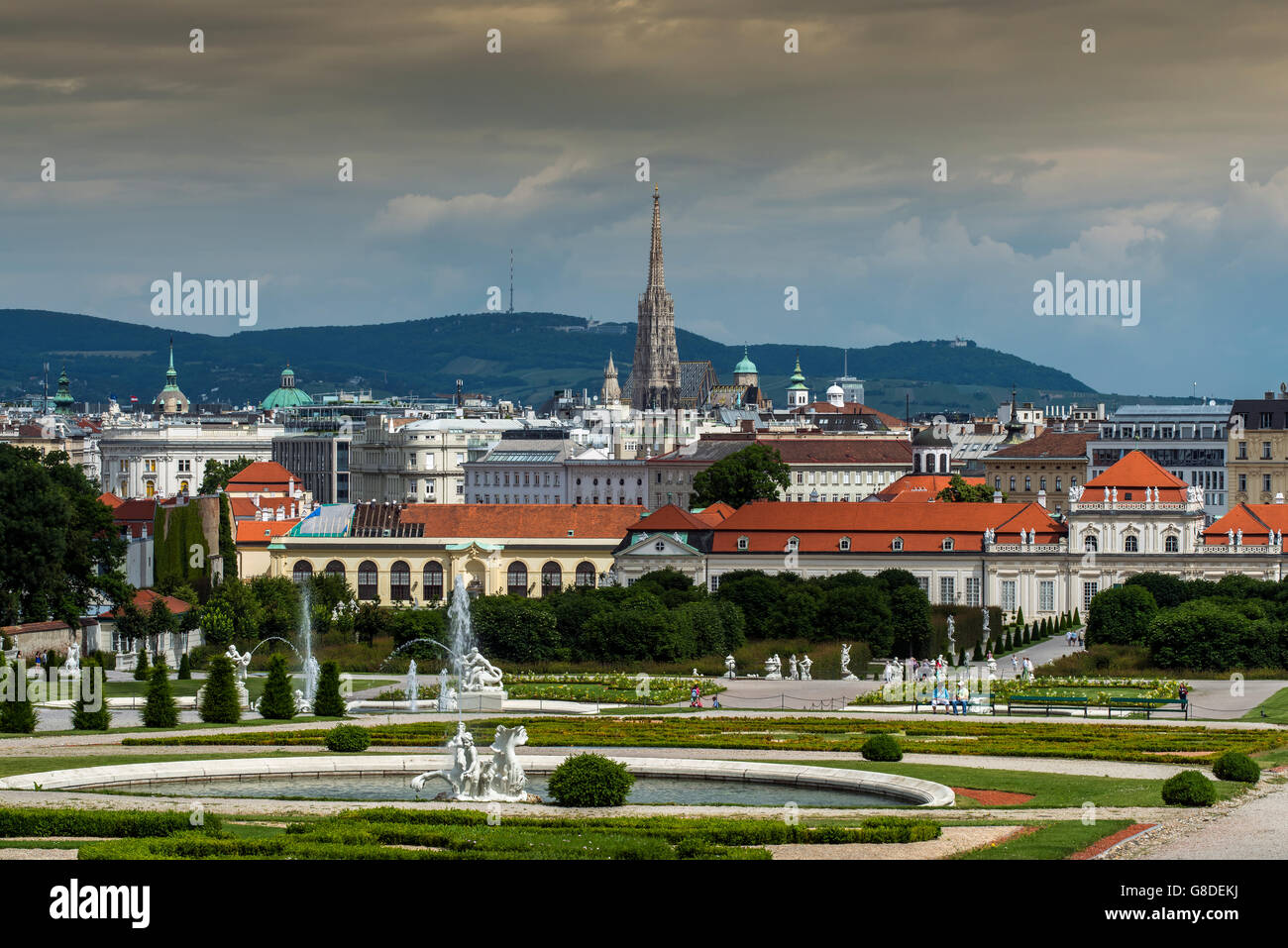 Die Skyline der Stadt mit dem Stephansdom, Wien, Österreich Stockfoto