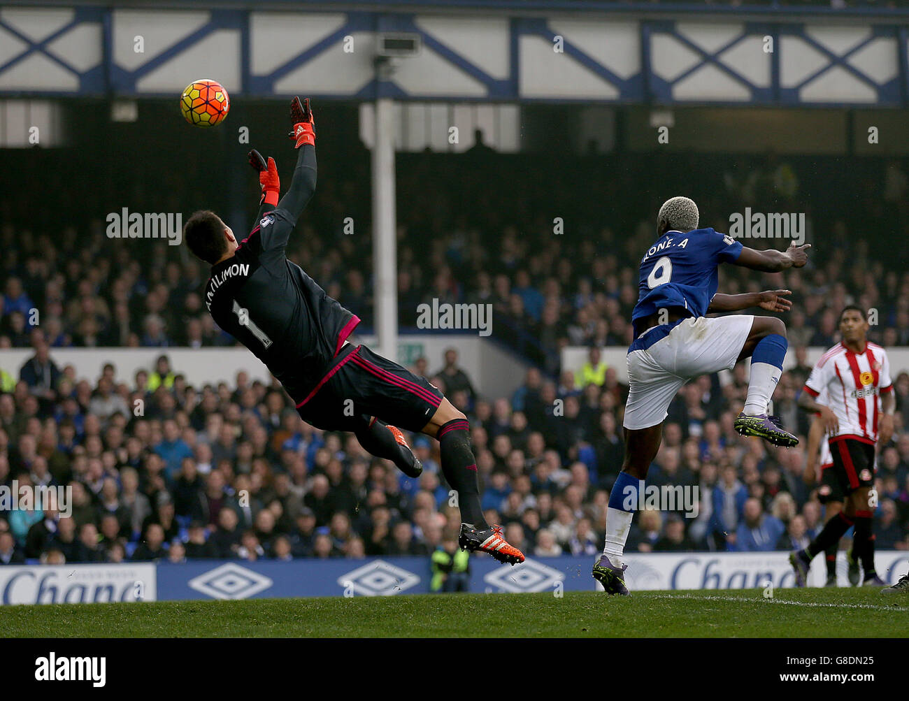 Fußball - Barclays Premier League - Everton gegen Sunderland - Goodison Park. Evertons Arouna Kone erzielt das sechste Tor seiner Seite Stockfoto