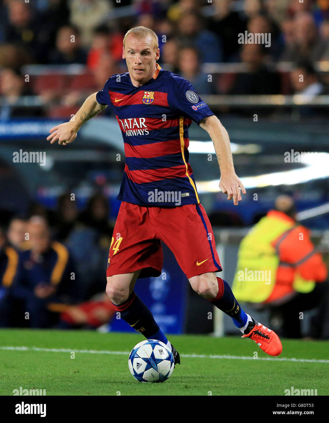 Fußball - UEFA Champions League - Gruppe E - Barcelona / Bayer Leverkusen - Nou Camp. Jeremy Mathieu, Barcelona Stockfoto